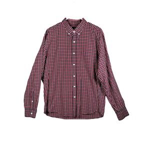 J‎ Crew Mens Classic Fit Red Navy Plaid Button Down Shirt XL Casual